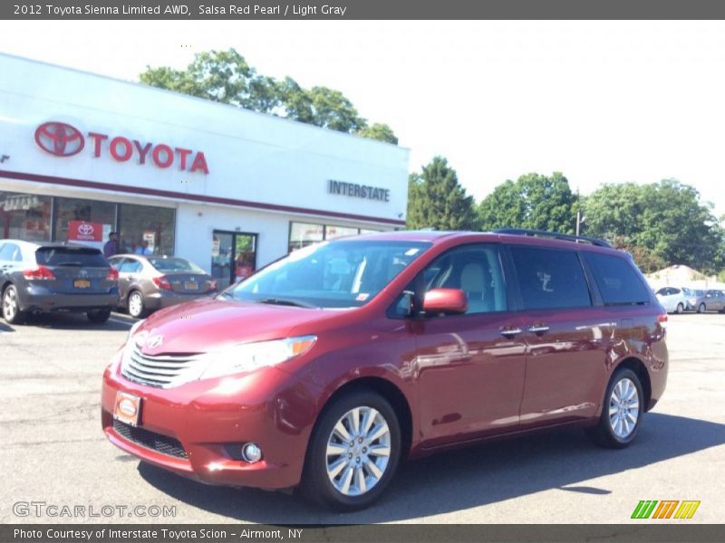 Salsa Red Pearl / Light Gray 2012 Toyota Sienna Limited AWD
