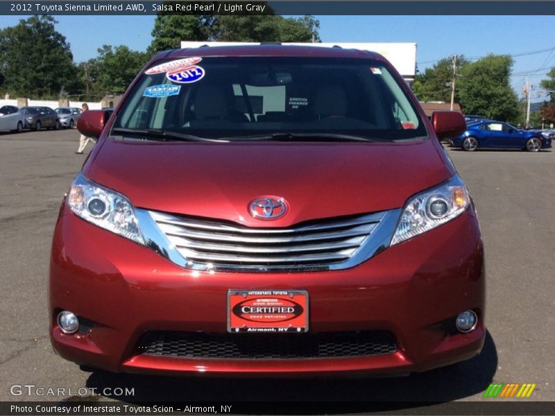 Salsa Red Pearl / Light Gray 2012 Toyota Sienna Limited AWD