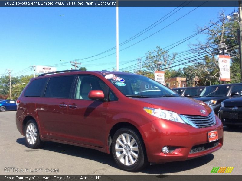 Salsa Red Pearl / Light Gray 2012 Toyota Sienna Limited AWD