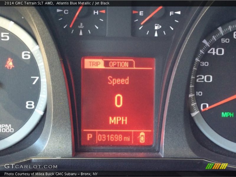 Atlantis Blue Metallic / Jet Black 2014 GMC Terrain SLT AWD