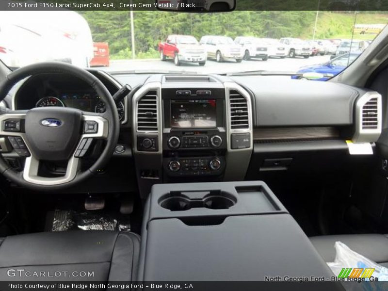 Green Gem Metallic / Black 2015 Ford F150 Lariat SuperCab 4x4