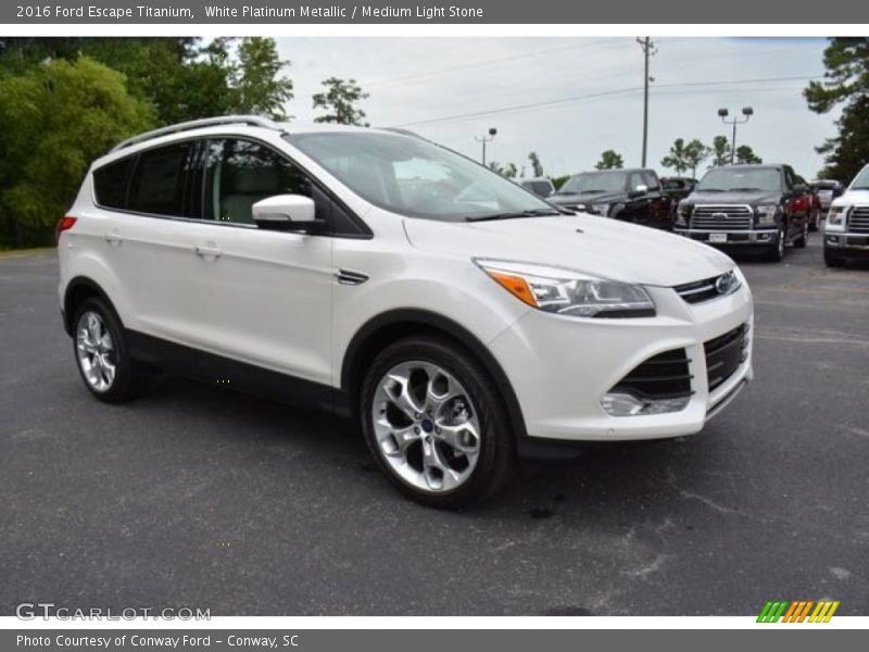 White Platinum Metallic / Medium Light Stone 2016 Ford Escape Titanium