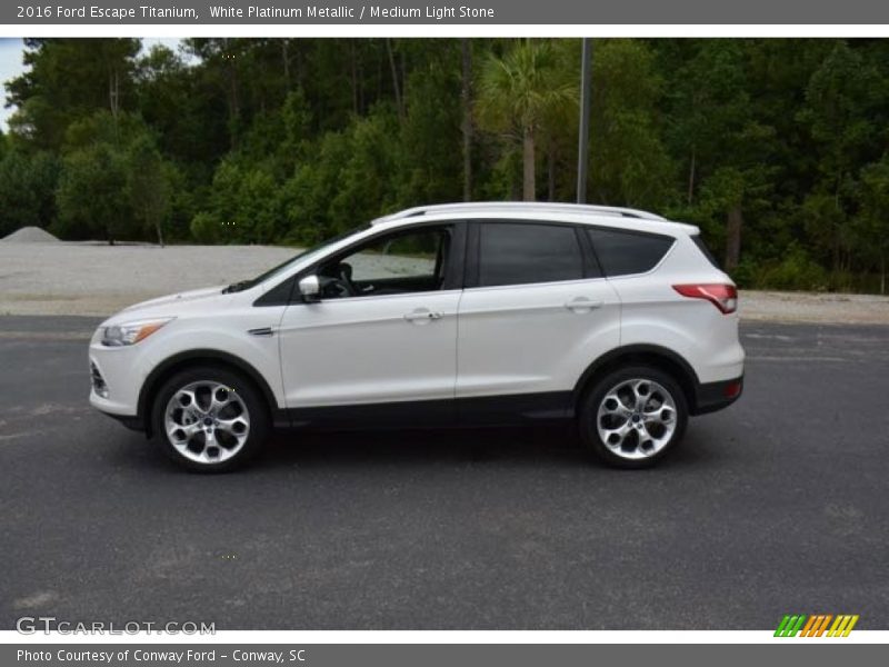 White Platinum Metallic / Medium Light Stone 2016 Ford Escape Titanium