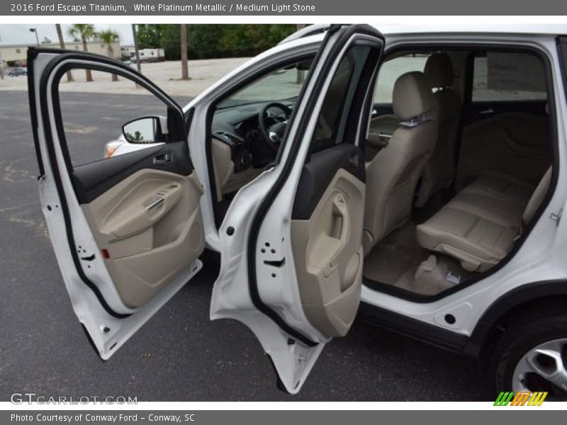White Platinum Metallic / Medium Light Stone 2016 Ford Escape Titanium
