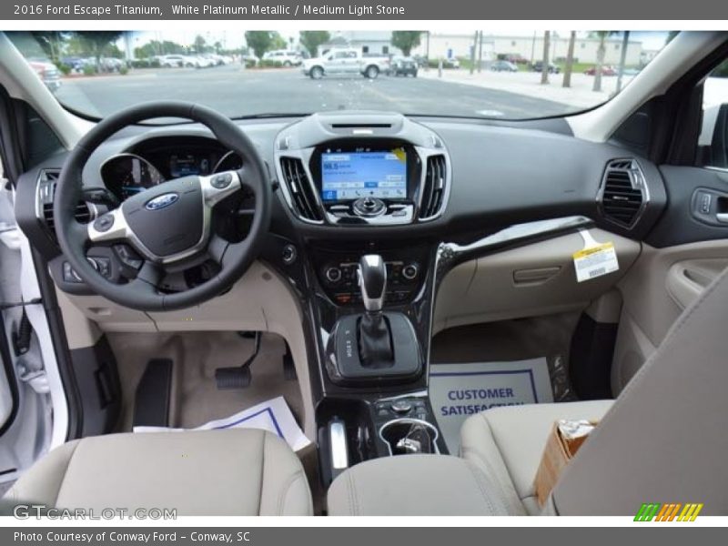 White Platinum Metallic / Medium Light Stone 2016 Ford Escape Titanium