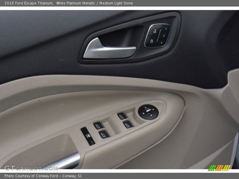 White Platinum Metallic / Medium Light Stone 2016 Ford Escape Titanium