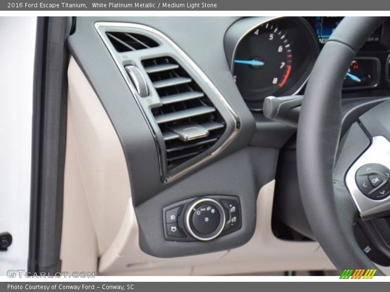 White Platinum Metallic / Medium Light Stone 2016 Ford Escape Titanium