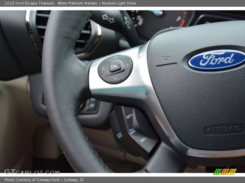 White Platinum Metallic / Medium Light Stone 2016 Ford Escape Titanium