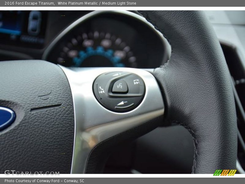 White Platinum Metallic / Medium Light Stone 2016 Ford Escape Titanium