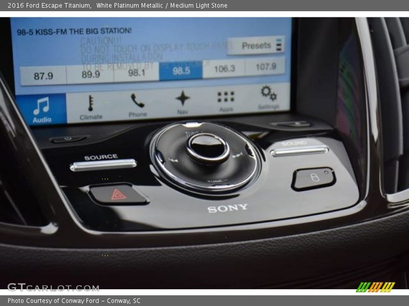 White Platinum Metallic / Medium Light Stone 2016 Ford Escape Titanium