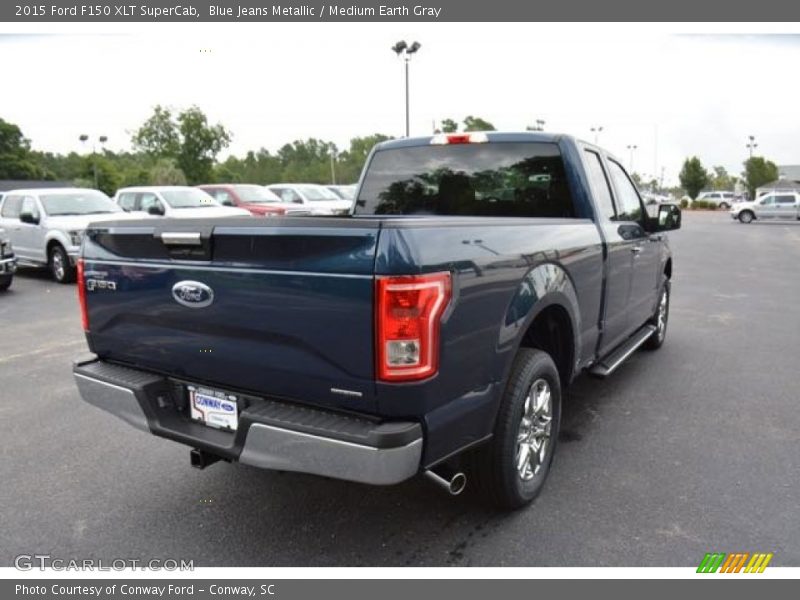 Blue Jeans Metallic / Medium Earth Gray 2015 Ford F150 XLT SuperCab