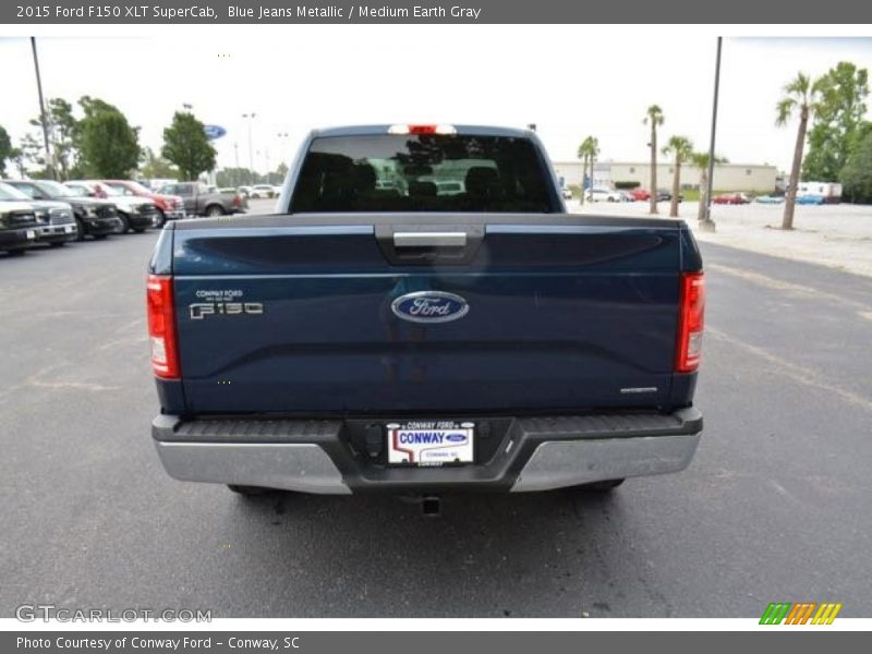Blue Jeans Metallic / Medium Earth Gray 2015 Ford F150 XLT SuperCab
