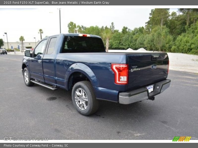 Blue Jeans Metallic / Medium Earth Gray 2015 Ford F150 XLT SuperCab