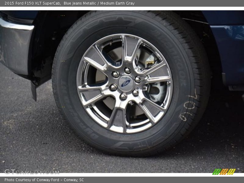Blue Jeans Metallic / Medium Earth Gray 2015 Ford F150 XLT SuperCab