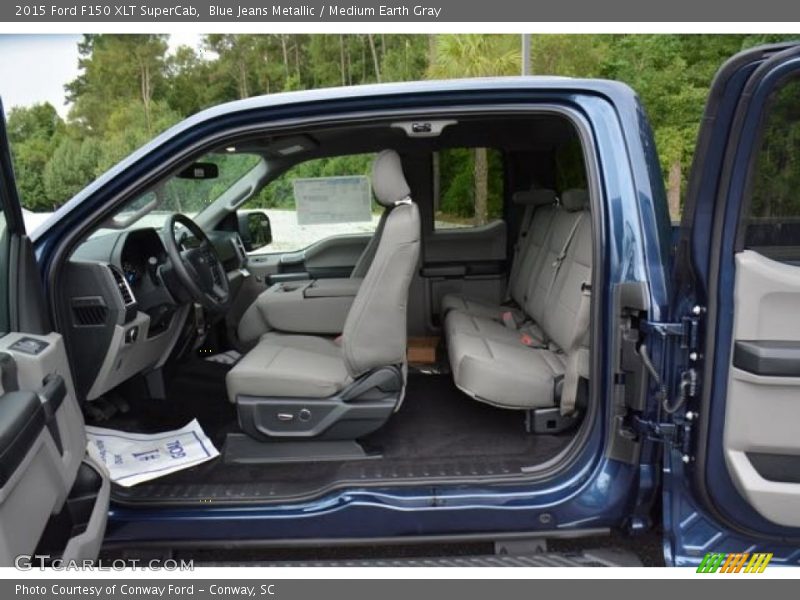 Blue Jeans Metallic / Medium Earth Gray 2015 Ford F150 XLT SuperCab