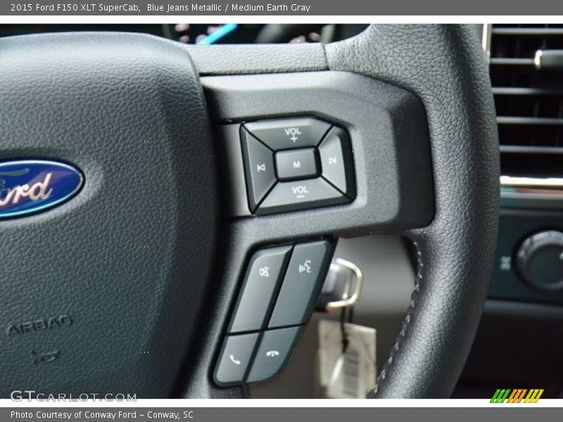 Blue Jeans Metallic / Medium Earth Gray 2015 Ford F150 XLT SuperCab
