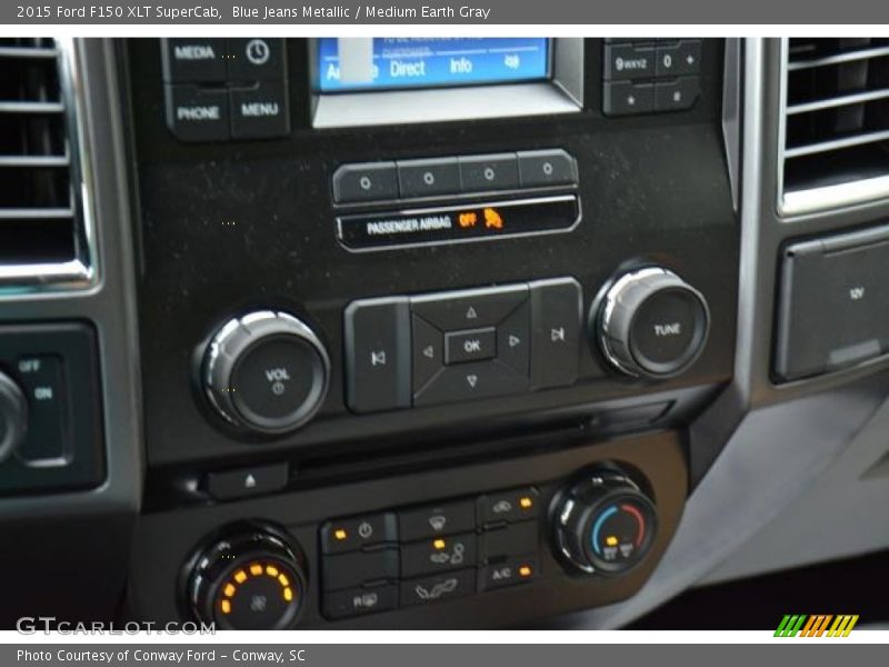 Blue Jeans Metallic / Medium Earth Gray 2015 Ford F150 XLT SuperCab