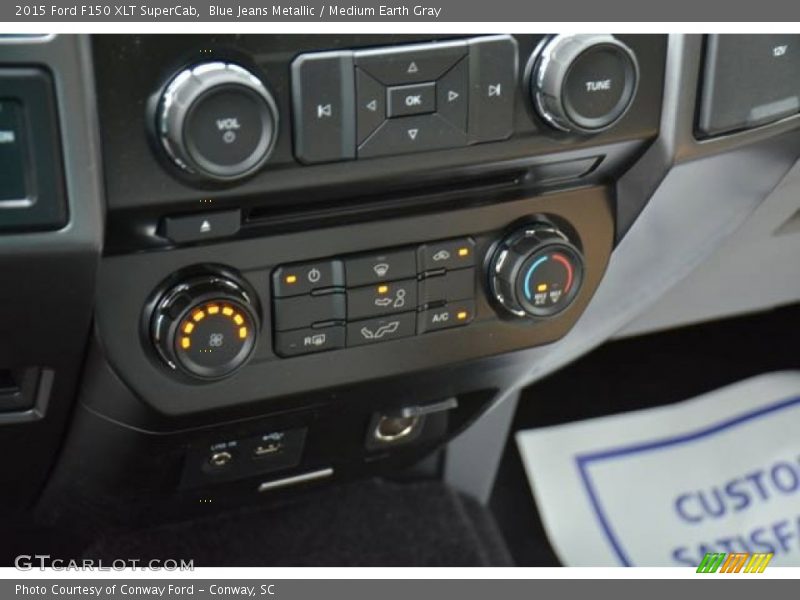Blue Jeans Metallic / Medium Earth Gray 2015 Ford F150 XLT SuperCab