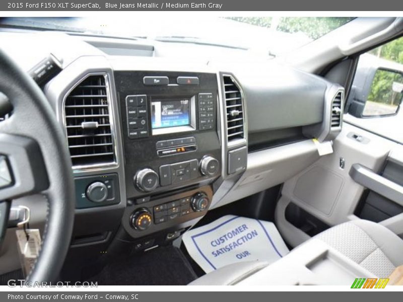 Blue Jeans Metallic / Medium Earth Gray 2015 Ford F150 XLT SuperCab