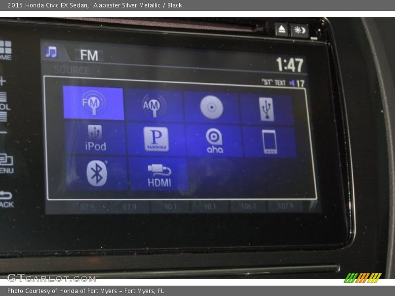 Alabaster Silver Metallic / Black 2015 Honda Civic EX Sedan