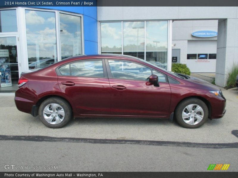 Crimson Pearl / Beige 2014 Honda Civic LX Sedan