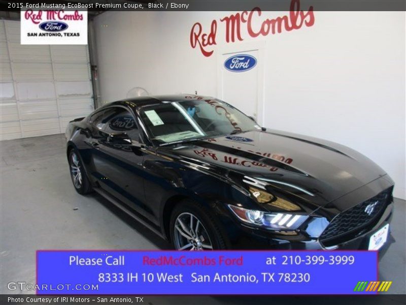 Black / Ebony 2015 Ford Mustang EcoBoost Premium Coupe