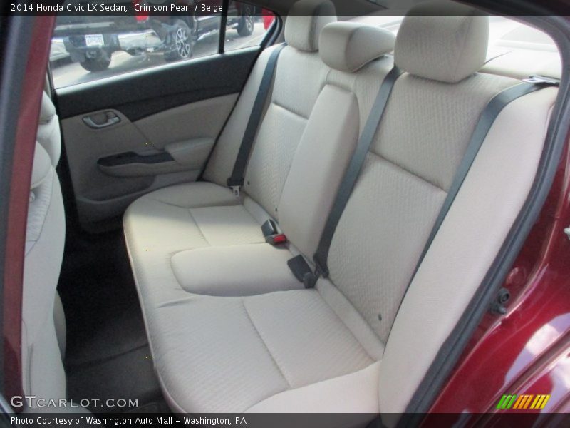 Crimson Pearl / Beige 2014 Honda Civic LX Sedan