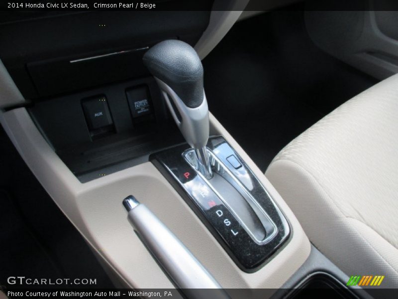 Crimson Pearl / Beige 2014 Honda Civic LX Sedan