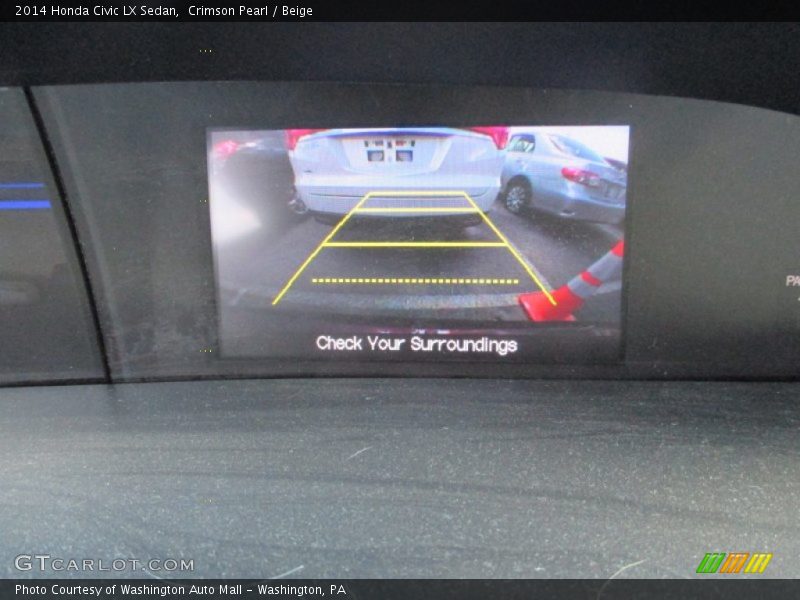 Crimson Pearl / Beige 2014 Honda Civic LX Sedan