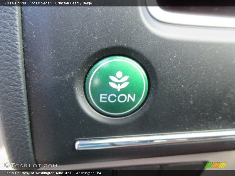 Crimson Pearl / Beige 2014 Honda Civic LX Sedan