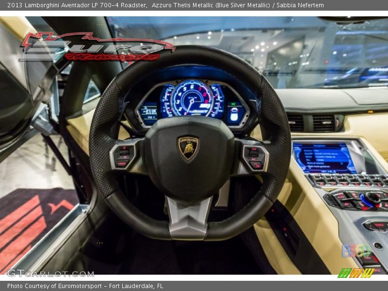 Azzuro Thetis Metallic (Blue Silver Metallic) / Sabbia Nefertem 2013 Lamborghini Aventador LP 700-4 Roadster