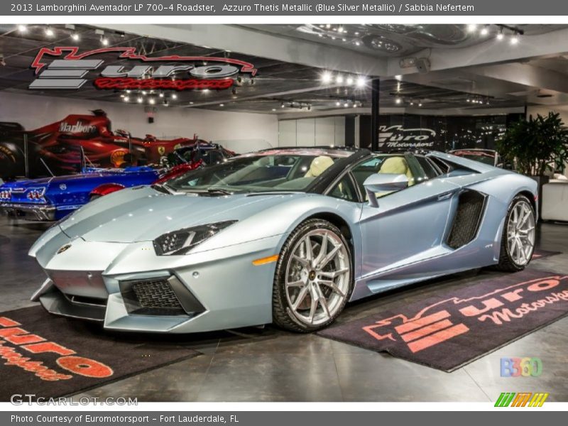 Azzuro Thetis Metallic (Blue Silver Metallic) / Sabbia Nefertem 2013 Lamborghini Aventador LP 700-4 Roadster