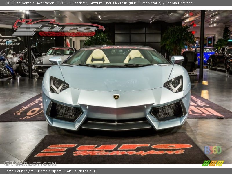 Azzuro Thetis Metallic (Blue Silver Metallic) / Sabbia Nefertem 2013 Lamborghini Aventador LP 700-4 Roadster