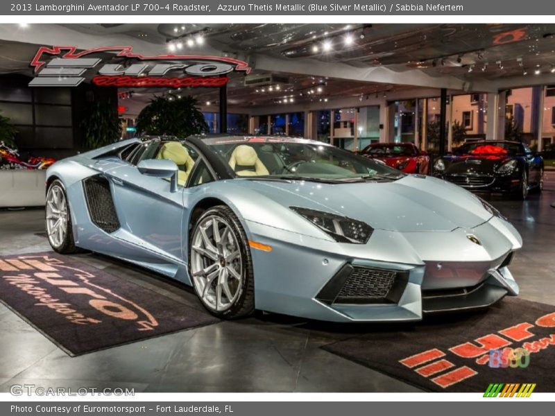 Azzuro Thetis Metallic (Blue Silver Metallic) / Sabbia Nefertem 2013 Lamborghini Aventador LP 700-4 Roadster