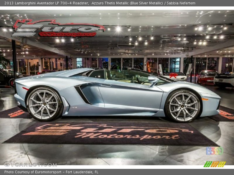 Azzuro Thetis Metallic (Blue Silver Metallic) / Sabbia Nefertem 2013 Lamborghini Aventador LP 700-4 Roadster