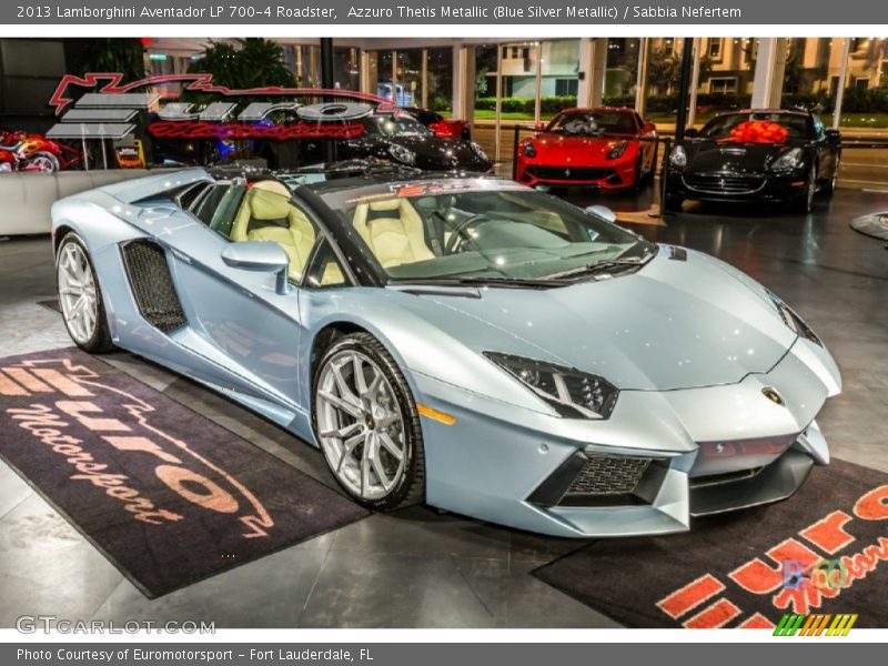 Azzuro Thetis Metallic (Blue Silver Metallic) / Sabbia Nefertem 2013 Lamborghini Aventador LP 700-4 Roadster