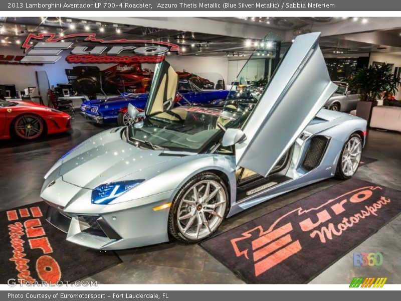 Azzuro Thetis Metallic (Blue Silver Metallic) / Sabbia Nefertem 2013 Lamborghini Aventador LP 700-4 Roadster