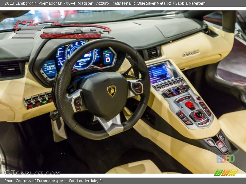 Azzuro Thetis Metallic (Blue Silver Metallic) / Sabbia Nefertem 2013 Lamborghini Aventador LP 700-4 Roadster