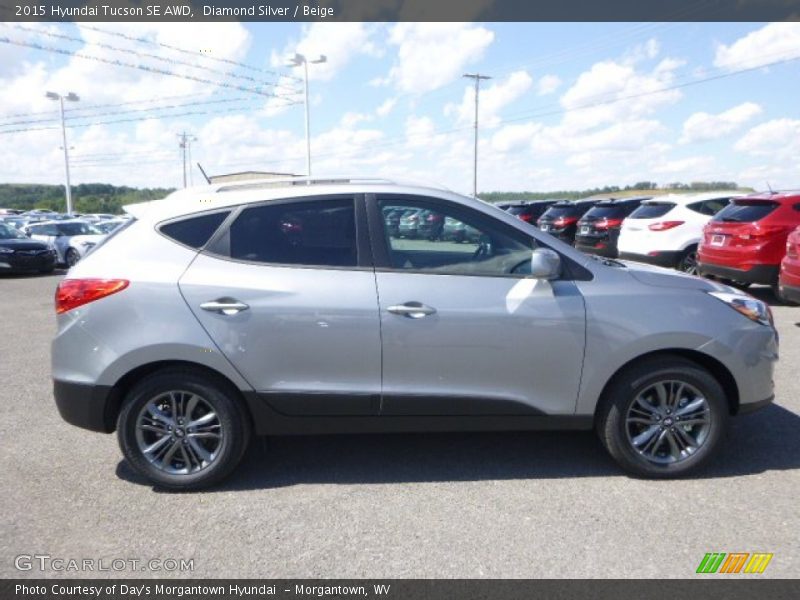Diamond Silver / Beige 2015 Hyundai Tucson SE AWD