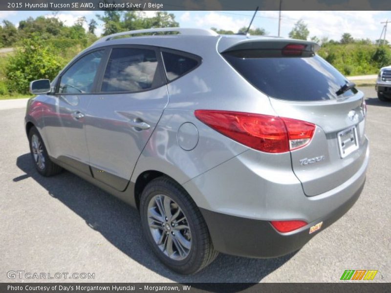 Diamond Silver / Beige 2015 Hyundai Tucson SE AWD