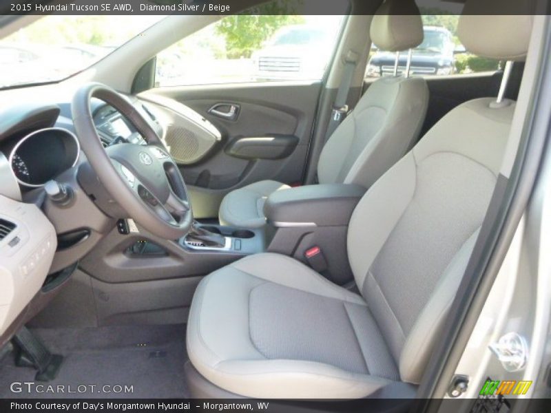 Diamond Silver / Beige 2015 Hyundai Tucson SE AWD