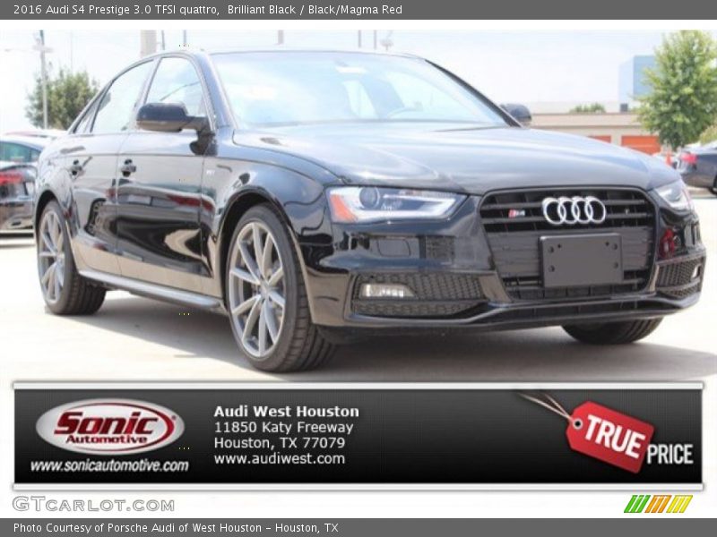 Brilliant Black / Black/Magma Red 2016 Audi S4 Prestige 3.0 TFSI quattro