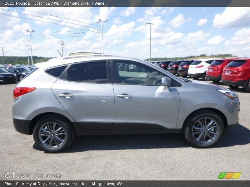 Diamond Silver / Beige 2015 Hyundai Tucson SE AWD