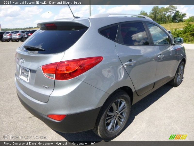 Diamond Silver / Beige 2015 Hyundai Tucson SE AWD