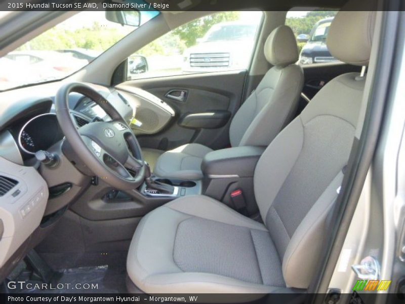 Diamond Silver / Beige 2015 Hyundai Tucson SE AWD