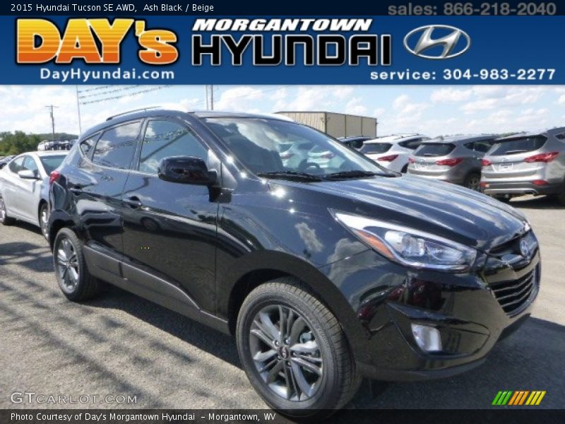 Ash Black / Beige 2015 Hyundai Tucson SE AWD