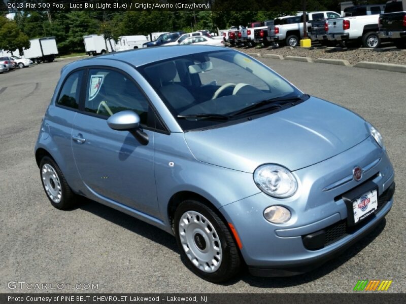 Luce Blu (Light Blue) / Grigio/Avorio (Gray/Ivory) 2013 Fiat 500 Pop