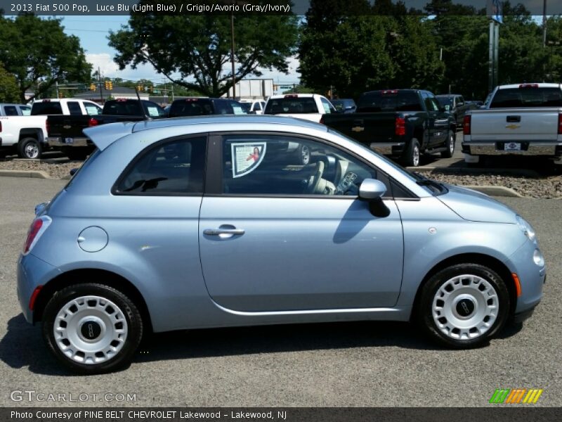 Luce Blu (Light Blue) / Grigio/Avorio (Gray/Ivory) 2013 Fiat 500 Pop