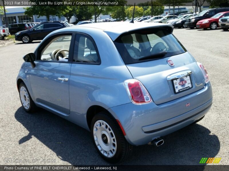 Luce Blu (Light Blue) / Grigio/Avorio (Gray/Ivory) 2013 Fiat 500 Pop