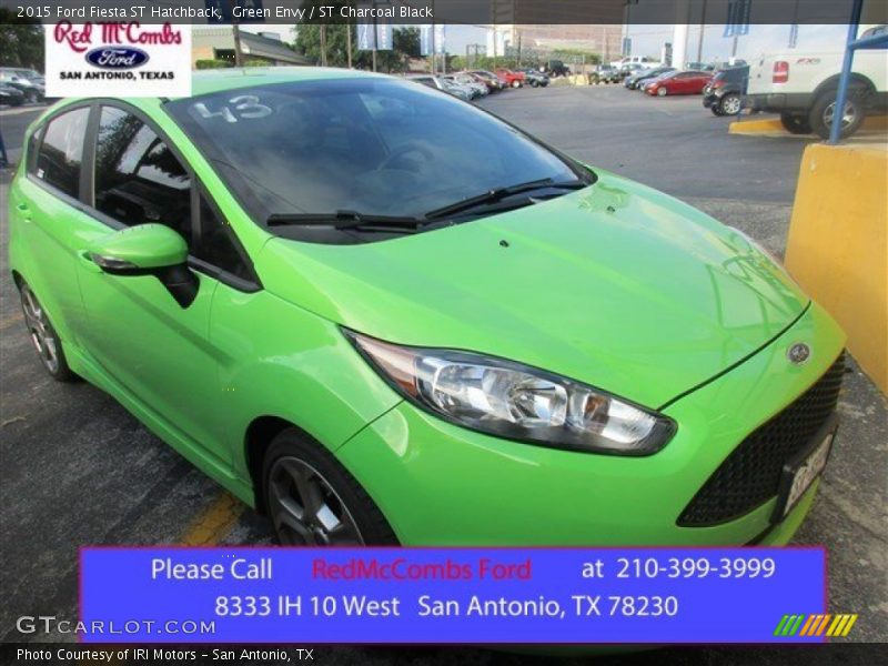 Green Envy / ST Charcoal Black 2015 Ford Fiesta ST Hatchback